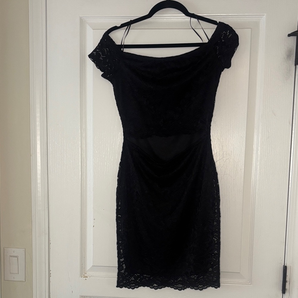 3 for $30 Lovely Day Elegant Black Lace Dress with peekaboo Size Medium